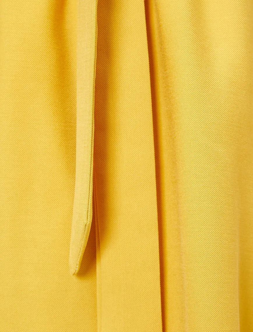 12229 Mustard Tie Waist Midi Skirt