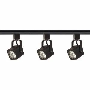 3 LIGHT TRACK KIT LINE VOLT. SQ.BK