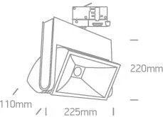 65040T LED 40w CW TRACK SPOT 60deg IP20 230v
