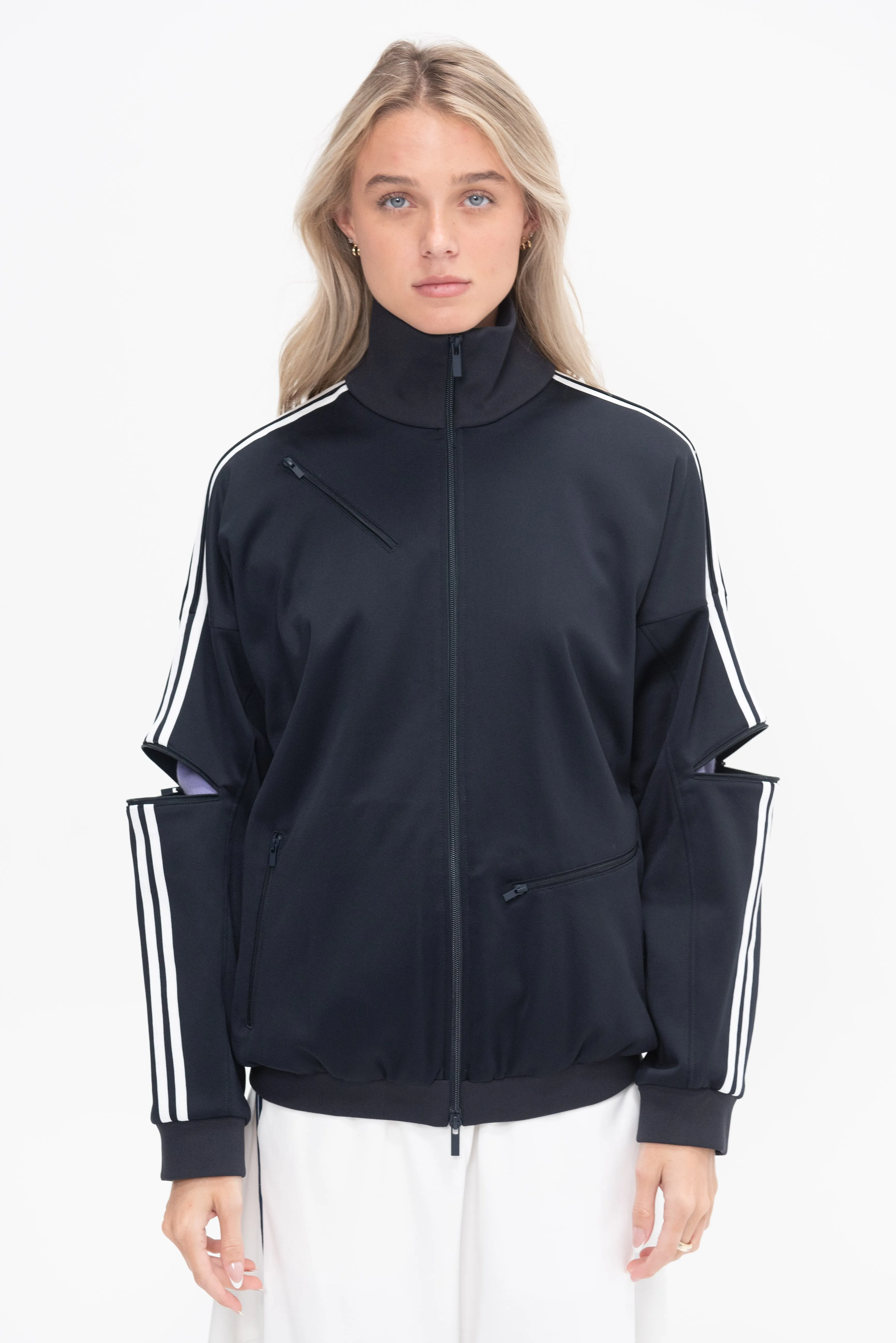 Active Knit Zipper Detailed Track Jacket, Navy