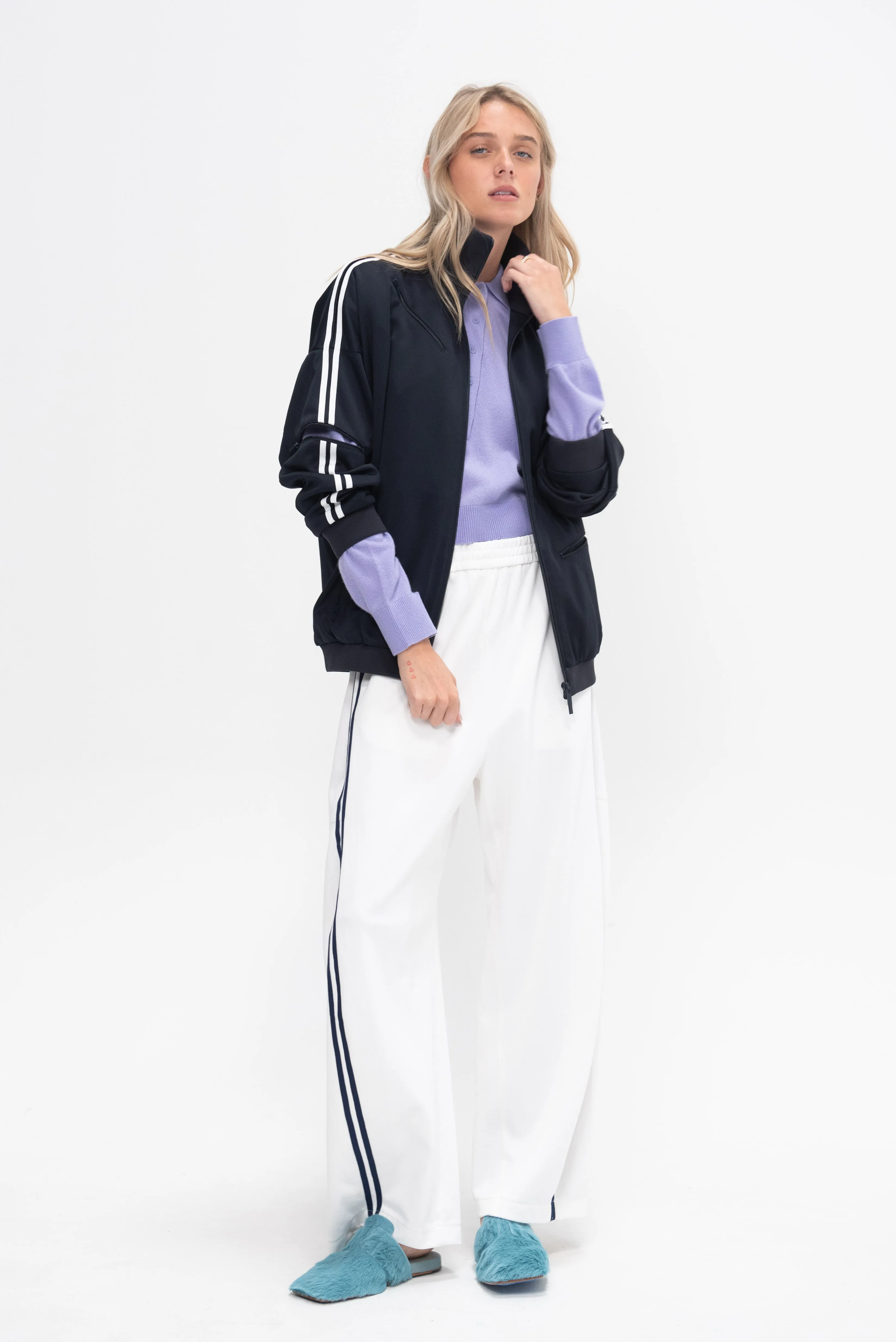 Active Knit Zipper Detailed Track Jacket, Navy