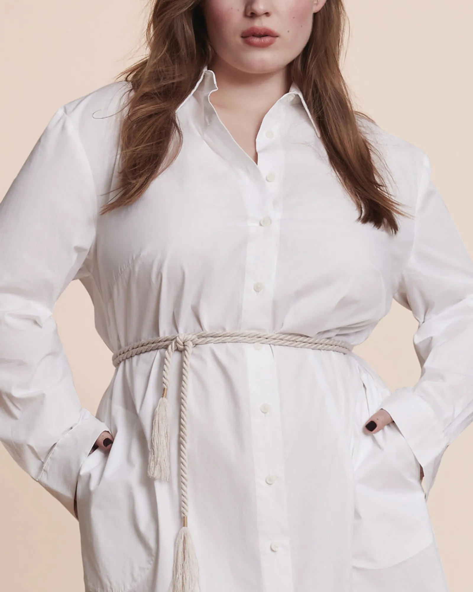 Amena Shirtdress | Optic White