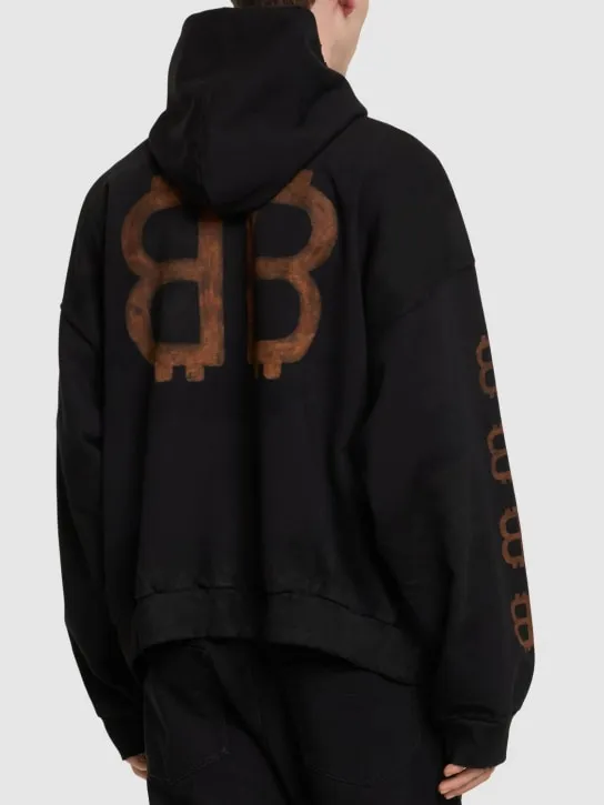 Balenciaga   Distressed cotton hoodie 