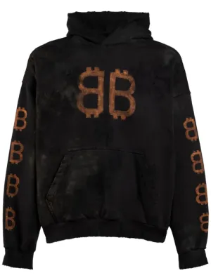 Balenciaga   Distressed cotton hoodie 