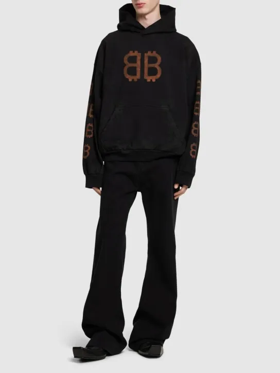 Balenciaga   Distressed cotton hoodie 