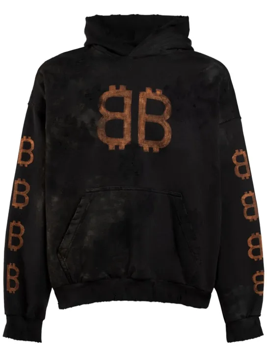 Balenciaga   Distressed cotton hoodie 