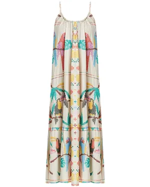 Bird Scarf Maxi Dress