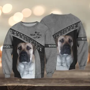 Boerboel Gren and Pink Never Walk Alone 3D Full Print Shirts, Sweatshirt for Loss of Dog Christmas