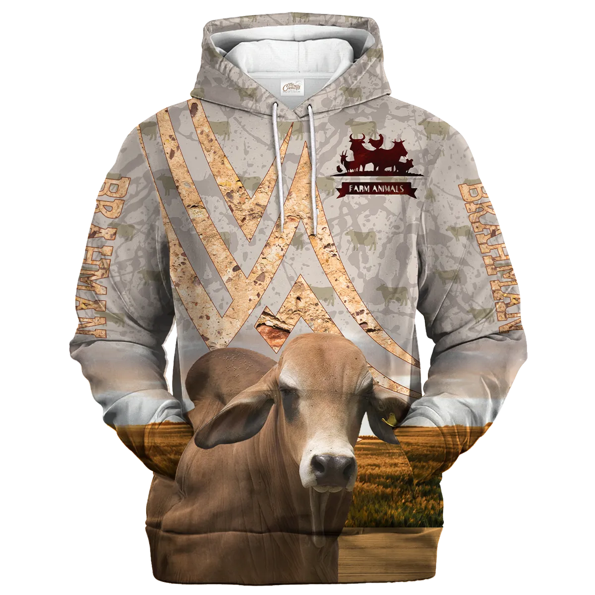 Brahman On A Stone Background Hoodie, Hoodie For Men Women