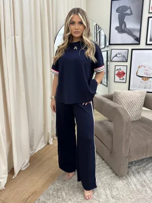 BUNNY NAVY STRIPE LOUNGE SET