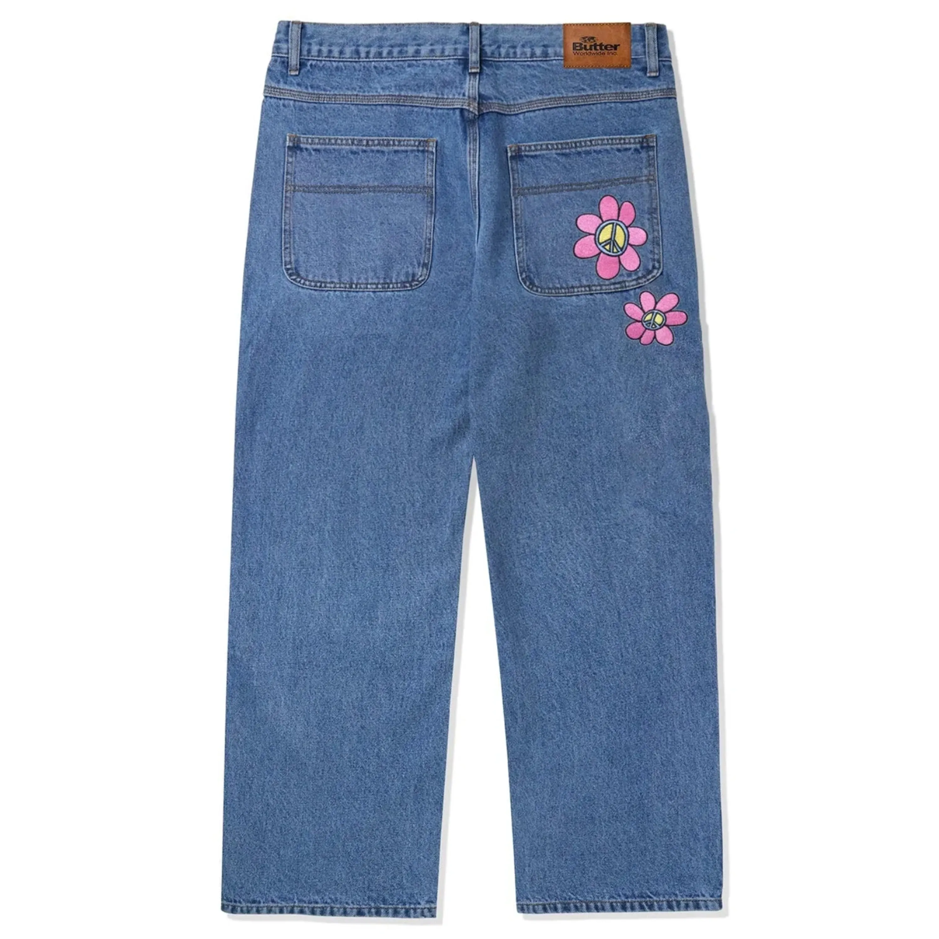 BUTTER GOODS FLOWER DENIM JEANS WASHED INDIGO