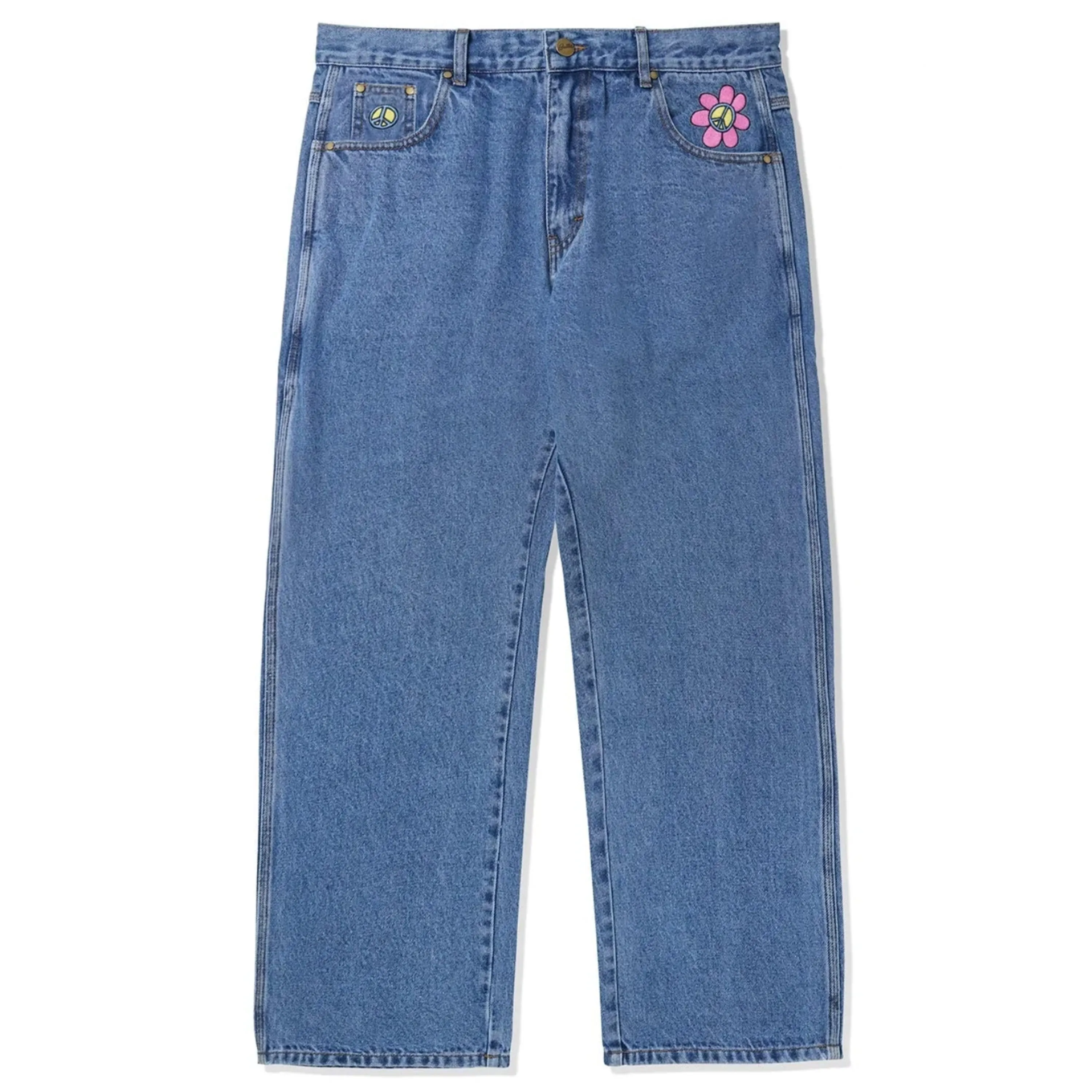 BUTTER GOODS FLOWER DENIM JEANS WASHED INDIGO