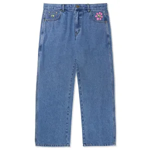 BUTTER GOODS FLOWER DENIM JEANS WASHED INDIGO