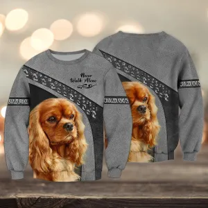 Cavalier King Charles Spaniel Multicolor Option Love Never Walk Alone 3D Full Print Sweatshirt Xmas Shirts