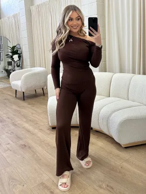 CINDY BROWN 2 PIECE LOUNGE SET