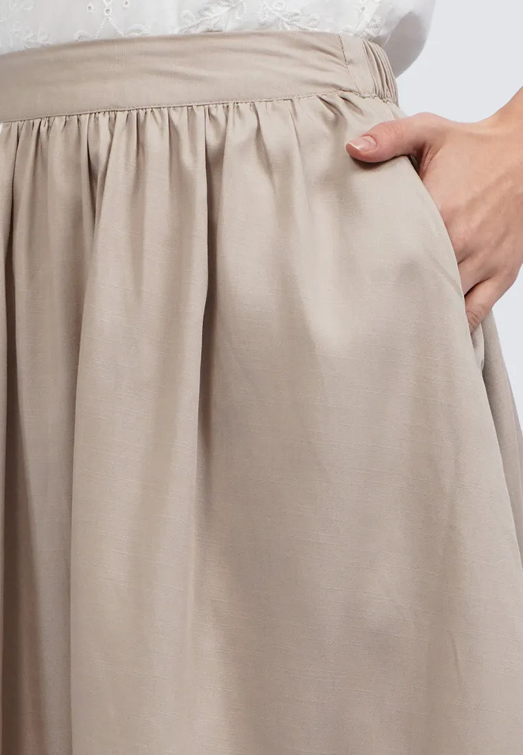 Contrast Details Midi Skirt