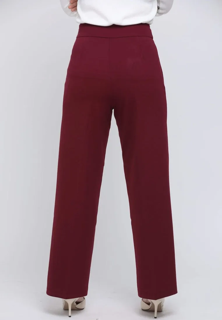 Emanuel Palazzo Pants - Maroon