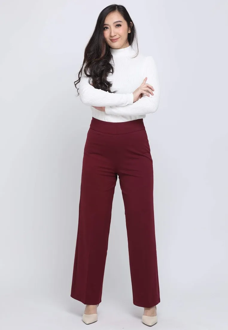 Emanuel Palazzo Pants - Maroon