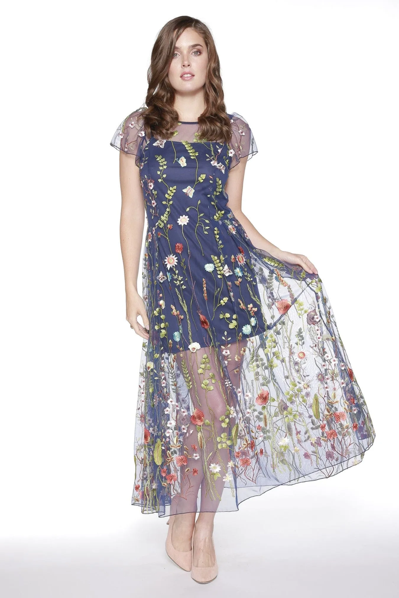 Erika Dress - Navy Floral