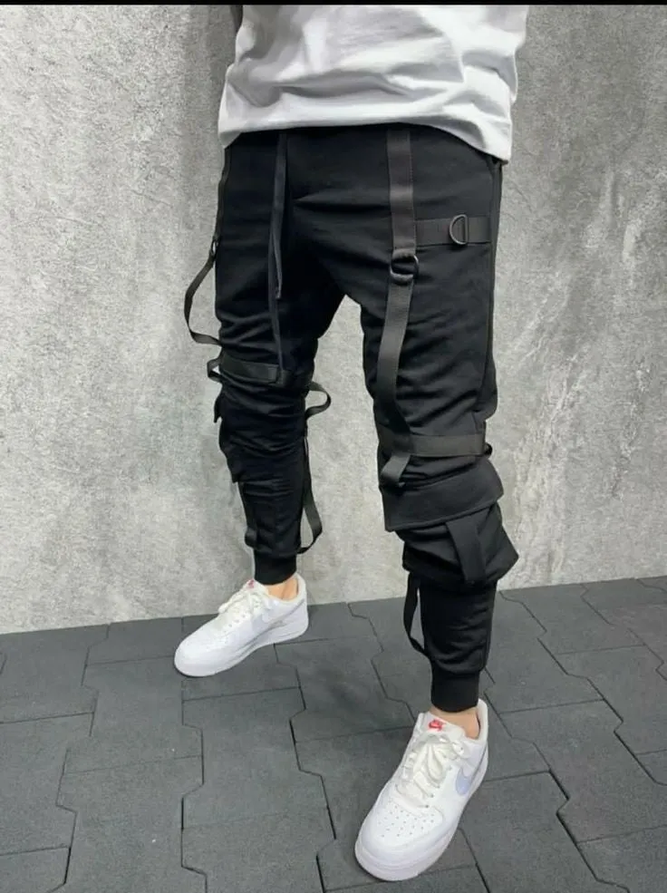 Funky Flap Pocket With Strip Deisgn Cargo Look Track Pant