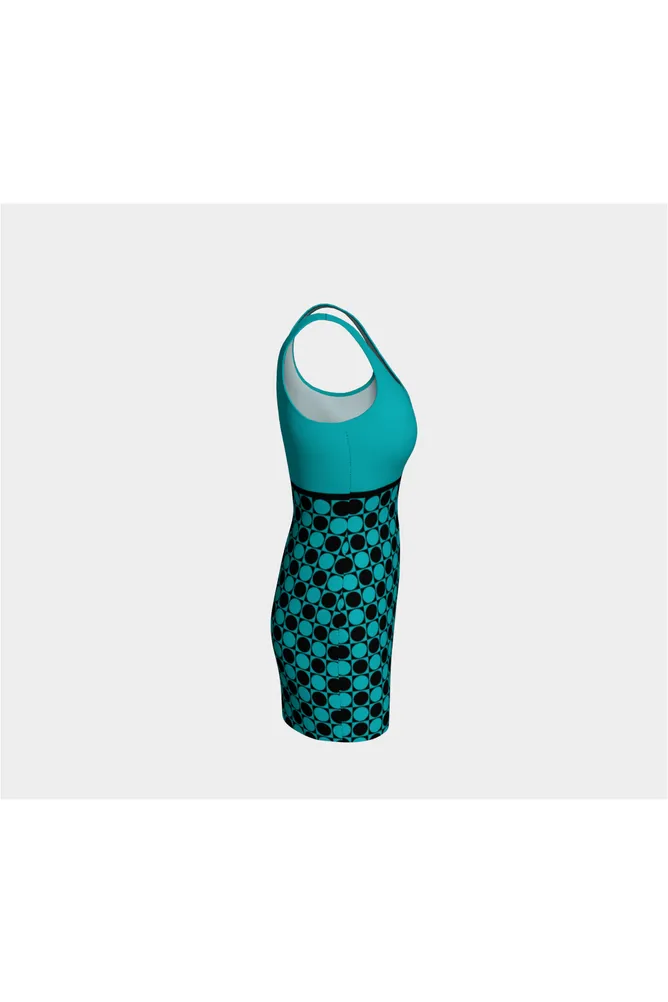 Go Aqua Imperial Waist Bodycon Dress
