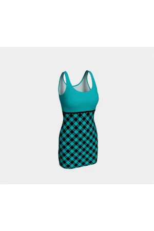 Go Aqua Imperial Waist Bodycon Dress