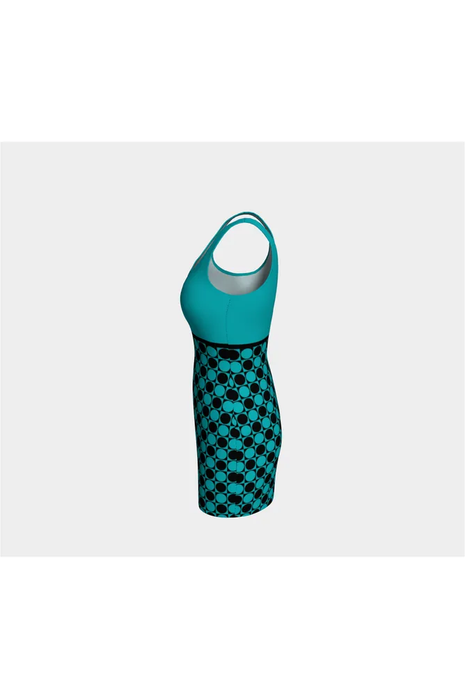 Go Aqua Imperial Waist Bodycon Dress