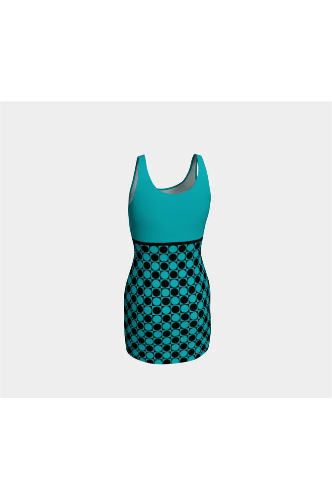 Go Aqua Imperial Waist Bodycon Dress