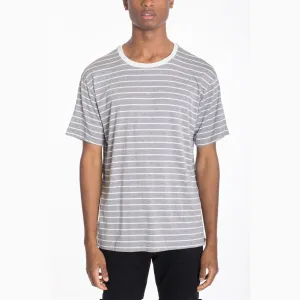 Grey Cotton Stripe Tee