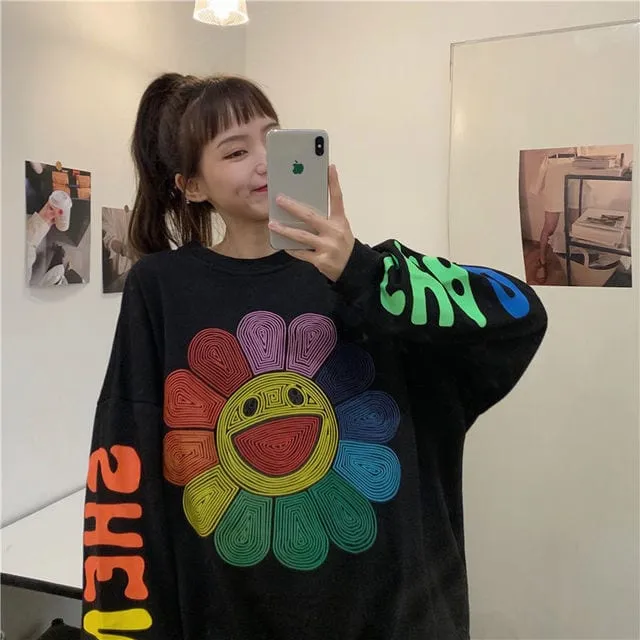 Harajuku Rainbow Sunflower Hoodie