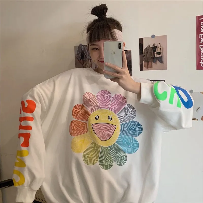 Harajuku Rainbow Sunflower Hoodie