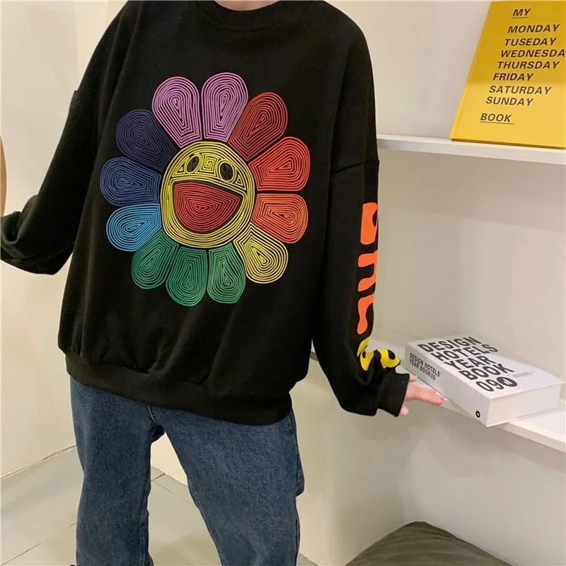 Harajuku Rainbow Sunflower Hoodie