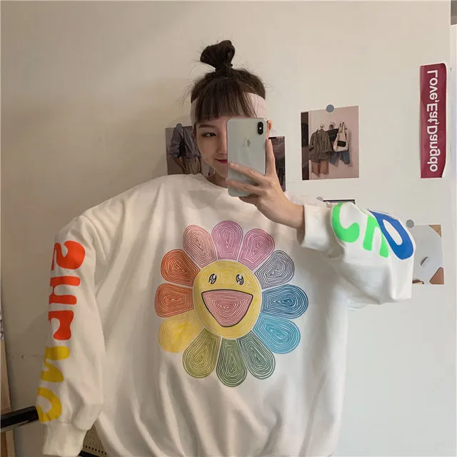 Harajuku Rainbow Sunflower Hoodie