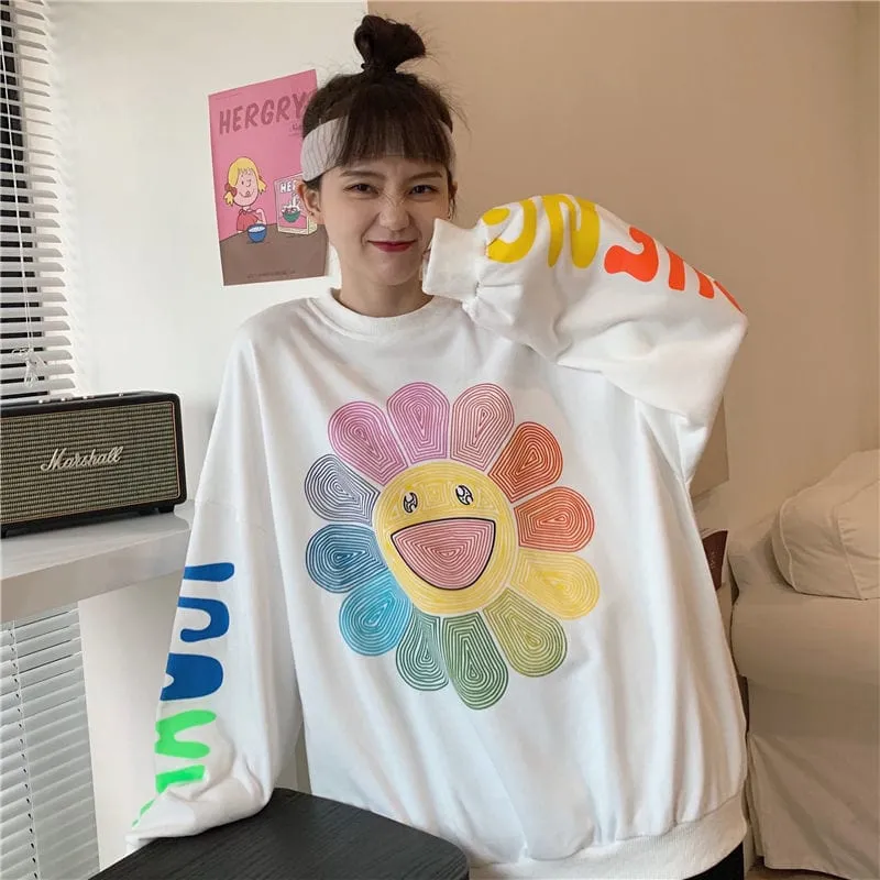Harajuku Rainbow Sunflower Hoodie