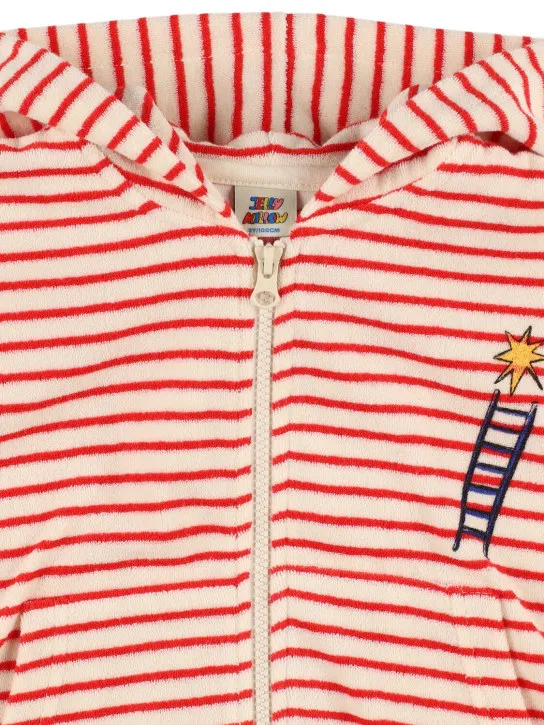 Jellymallow   Striped cotton blend zip hoodie 
