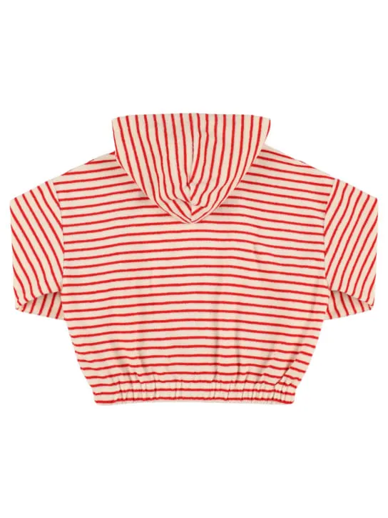 Jellymallow   Striped cotton blend zip hoodie 