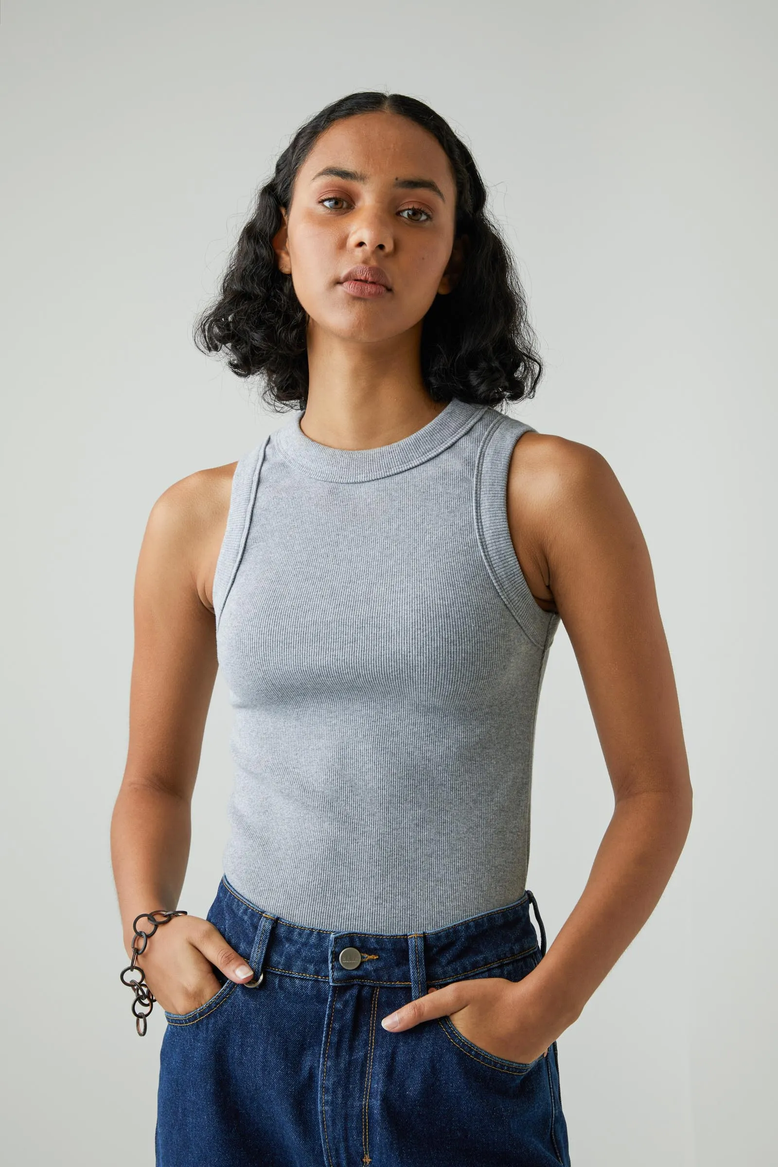 Jonesy Singlet - Grey Marle