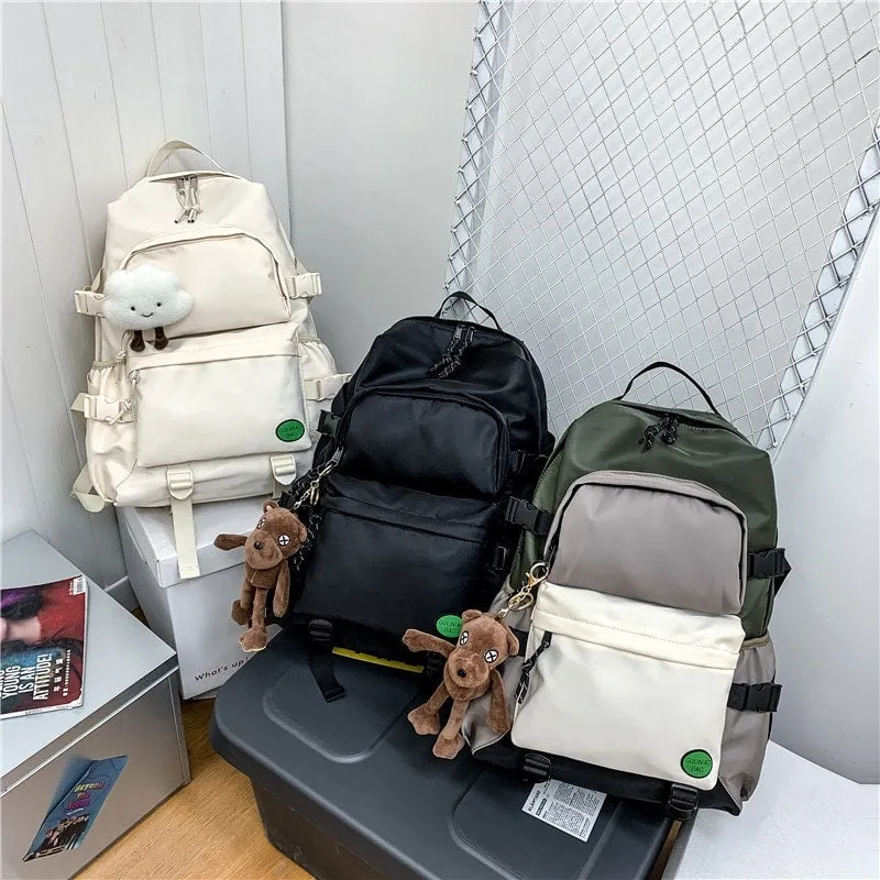 Kawaii Multi-pocket Nylon Backpack
