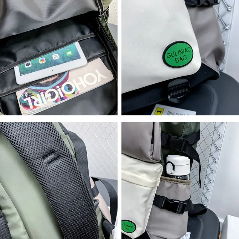 Kawaii Multi-pocket Nylon Backpack