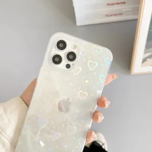 Korea Holographic Hearts iPhone Case
