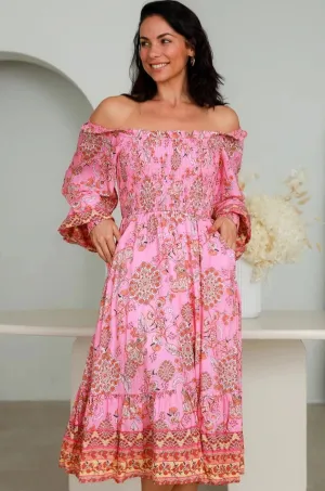 LUCIA LONG SLEEVE MIDI DRESS
