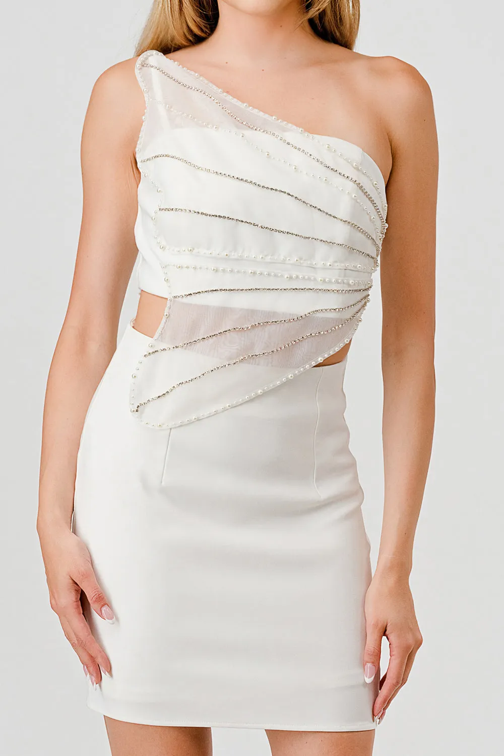 LUXE EMBELLISHED BUTTERFLY BODYCON MINI DRESS