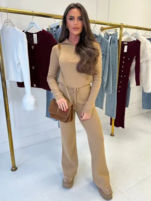 Melly camel zip trouser set