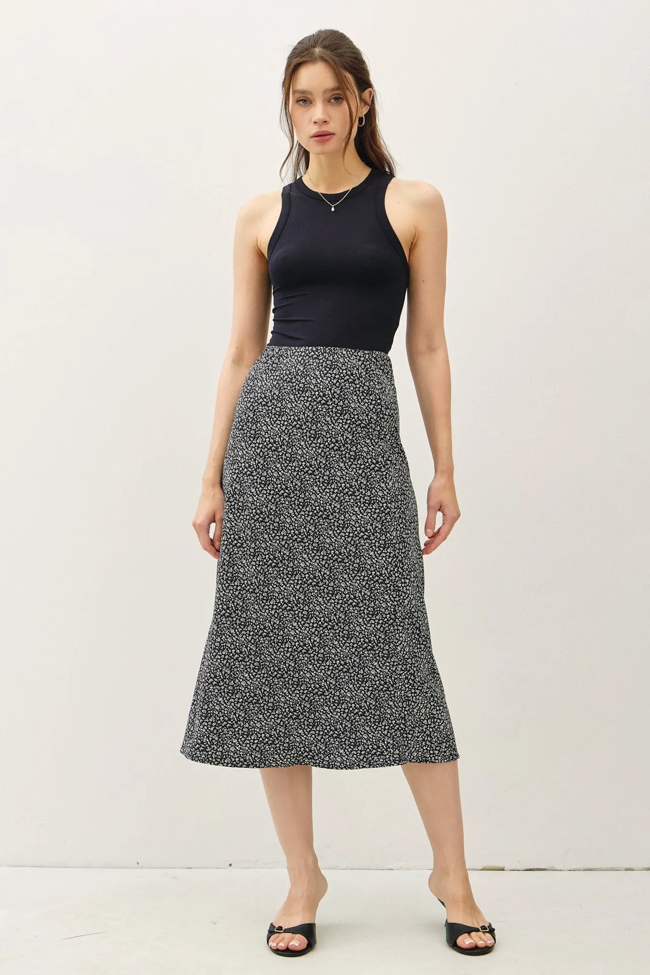 NYLAND Pisa Print Midi Skirt w/ Elastic Waistband