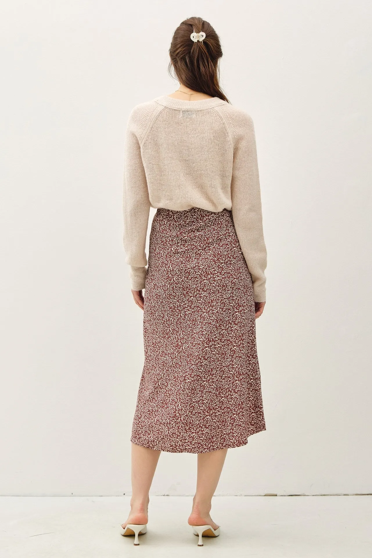 NYLAND Pisa Print Midi Skirt w/ Elastic Waistband