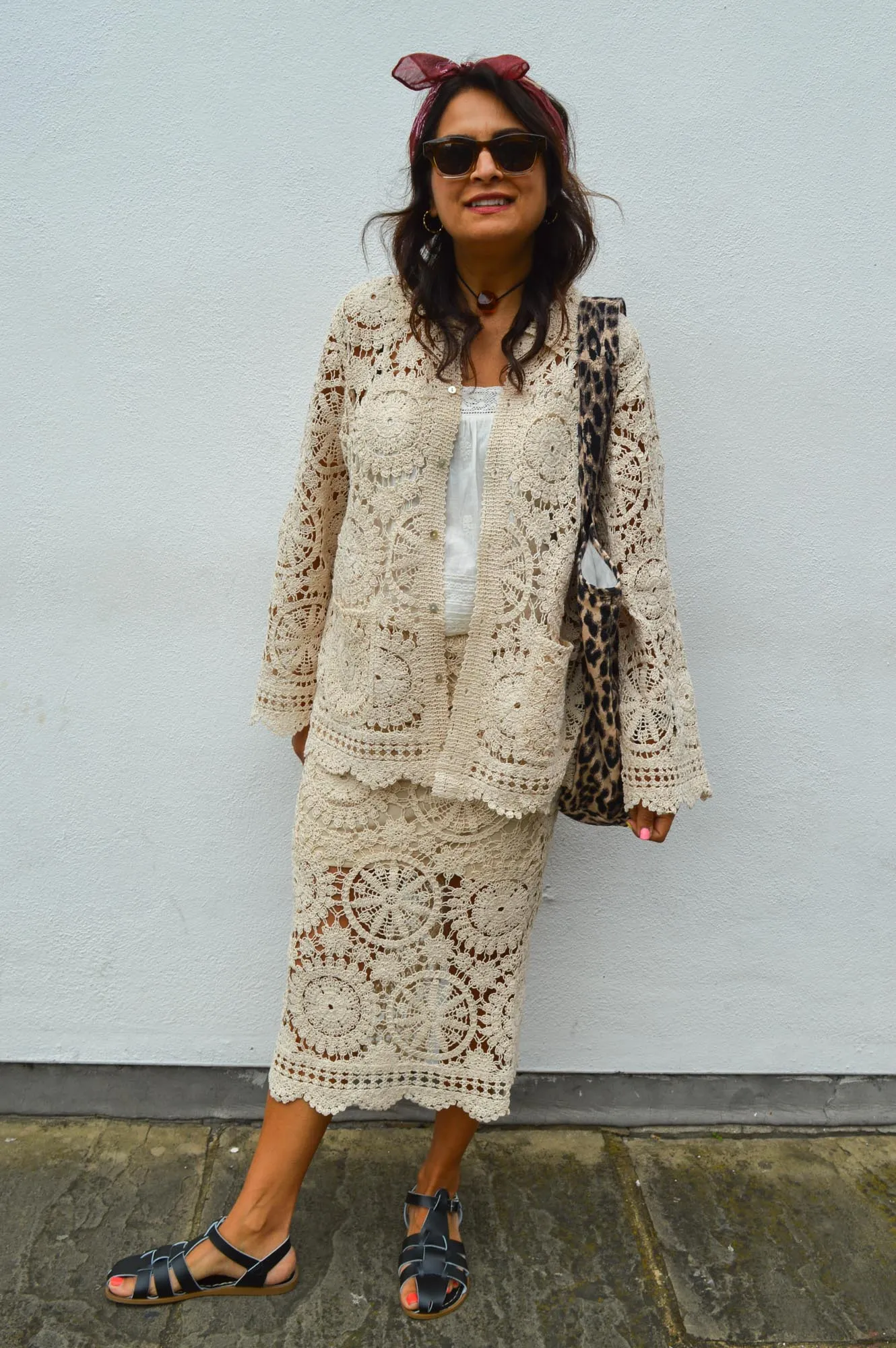 Object Petra Sandshell Knit Midi Skirt