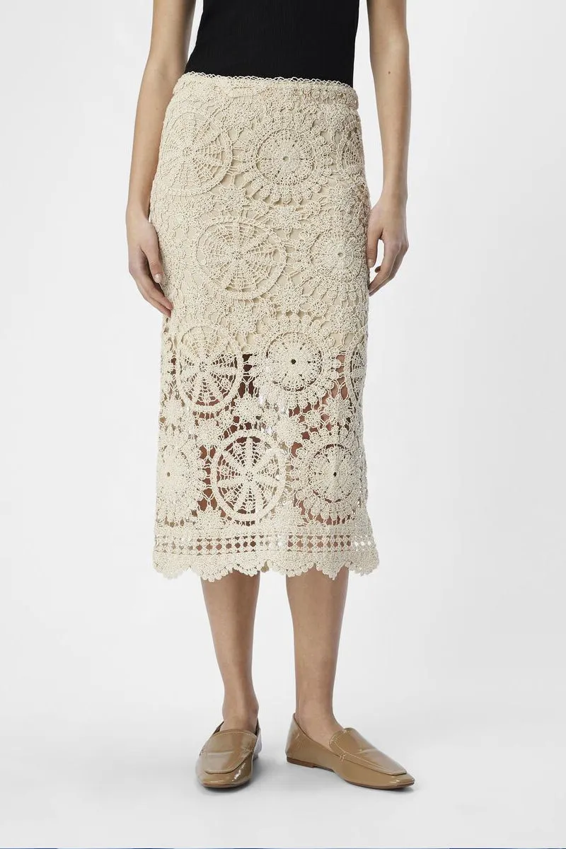 Object Petra Sandshell Knit Midi Skirt