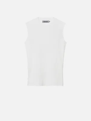 OLIVER RIBBED SLEEVELESS (WHITE)