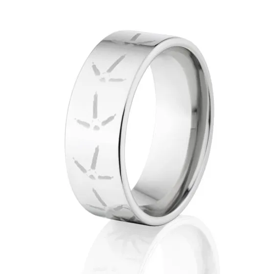 Outdoor Rings: Titanium Turkey Track Band, Animal Track Ring