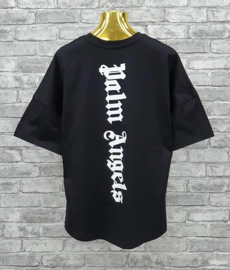 Palm Angels Oversized Back Print Cotton Half Sleeve T-shirt For Mens